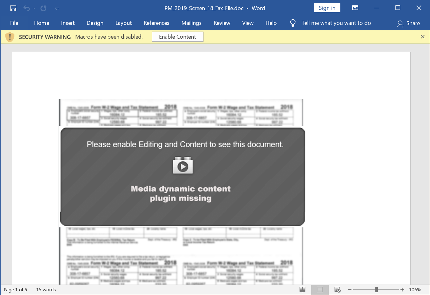 Figure 5. Document from another one of the links to start a NetWire RAT infection