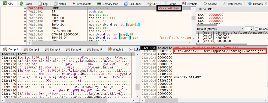 この図は、Windows OSではデフォルトで非表示フォルダであるAppDataフォルダにloader.jseスクリプトが作成されることを示しています。