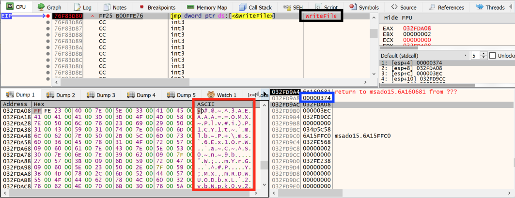 この図は、ファイルに書き込まれるコードが難読化されていることを示しています。強力な難読化を比較的簡単に達成できることが、攻撃者がスクリプトベースのマルウェアの使用を選択する理由の1つです。