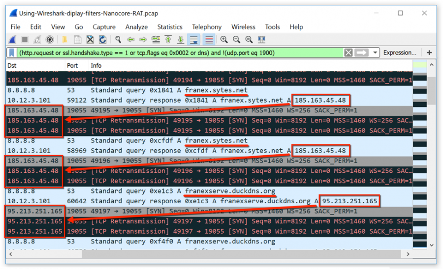 wireshark display filter multiple expressions