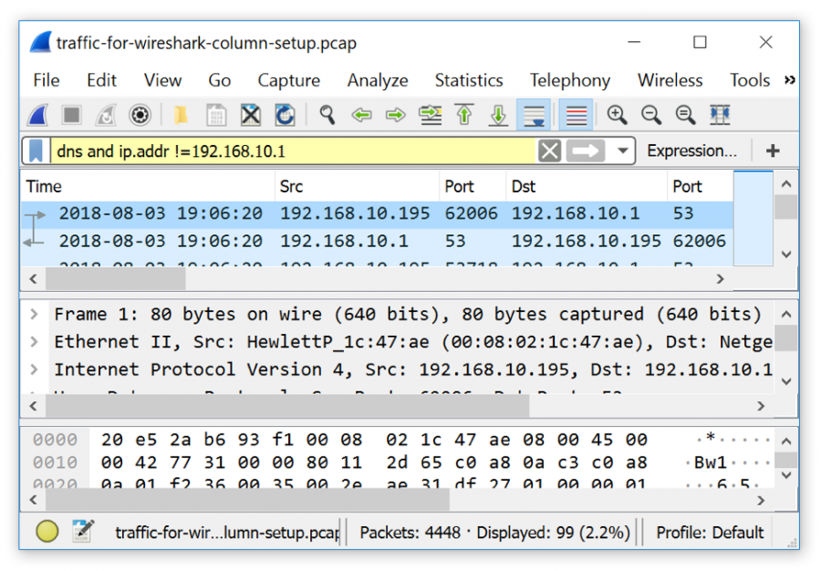 wireshark capture filter port