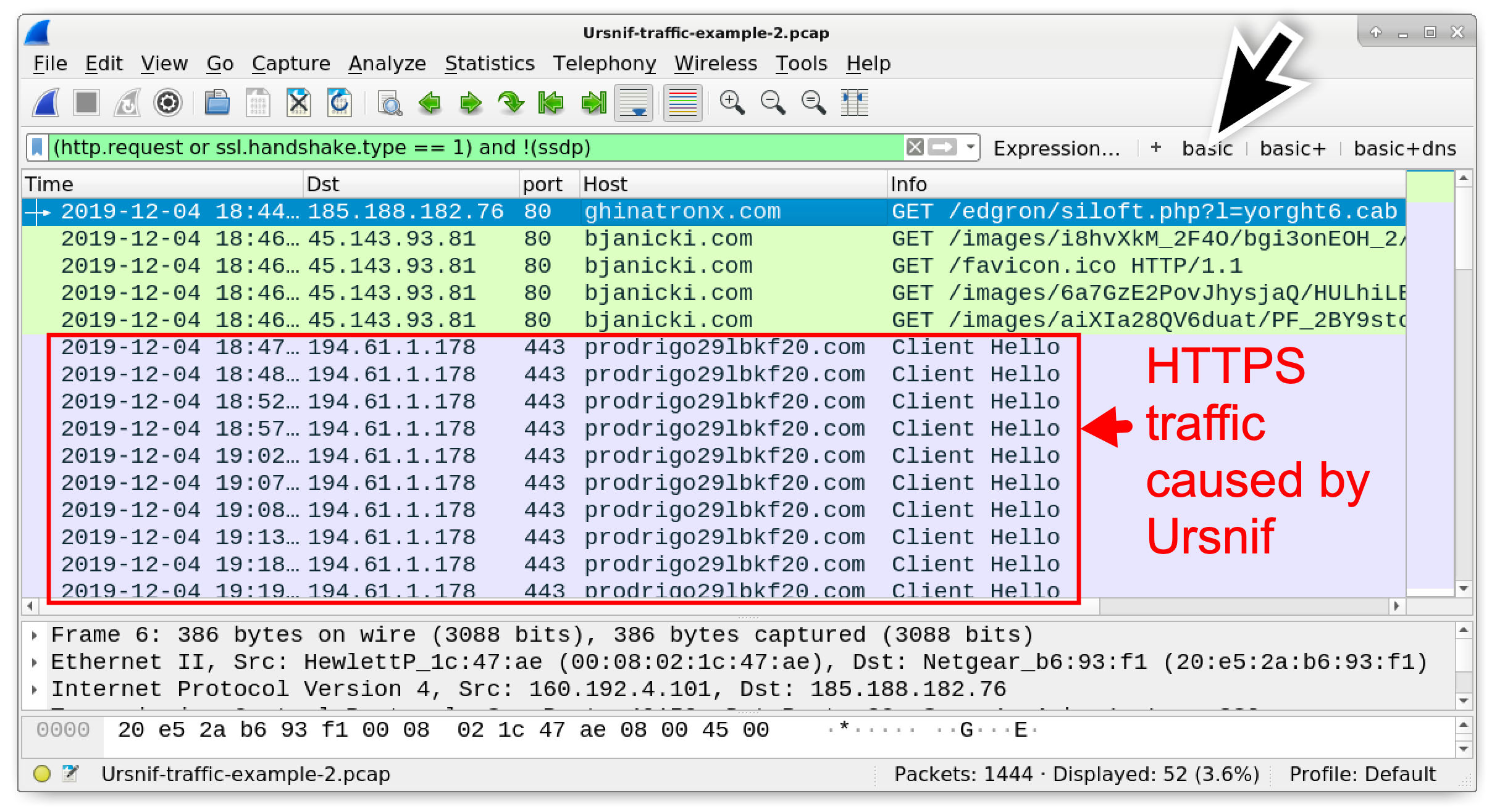 how to identify compromised computer wireshark pcap