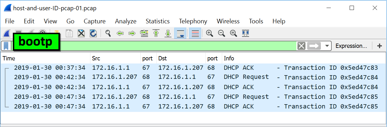 wireshark filter protocol