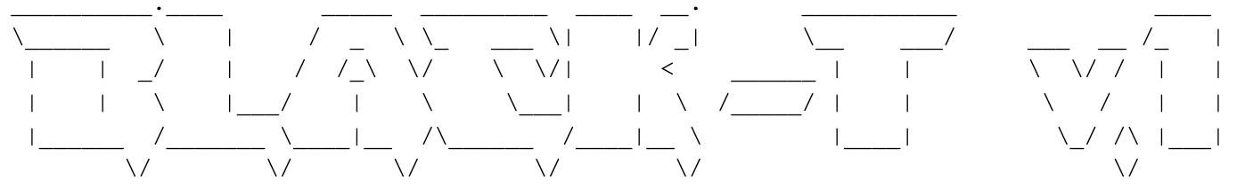 Drawn in ASCII art, the banner displays: "Black-T v.1"