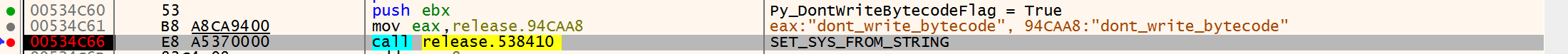 A closer look at the interpreter found that the sys.dont_write_bytecode variable had been set to true. This has the effect of preventing bytecode from being written to disk when modules are imported. 