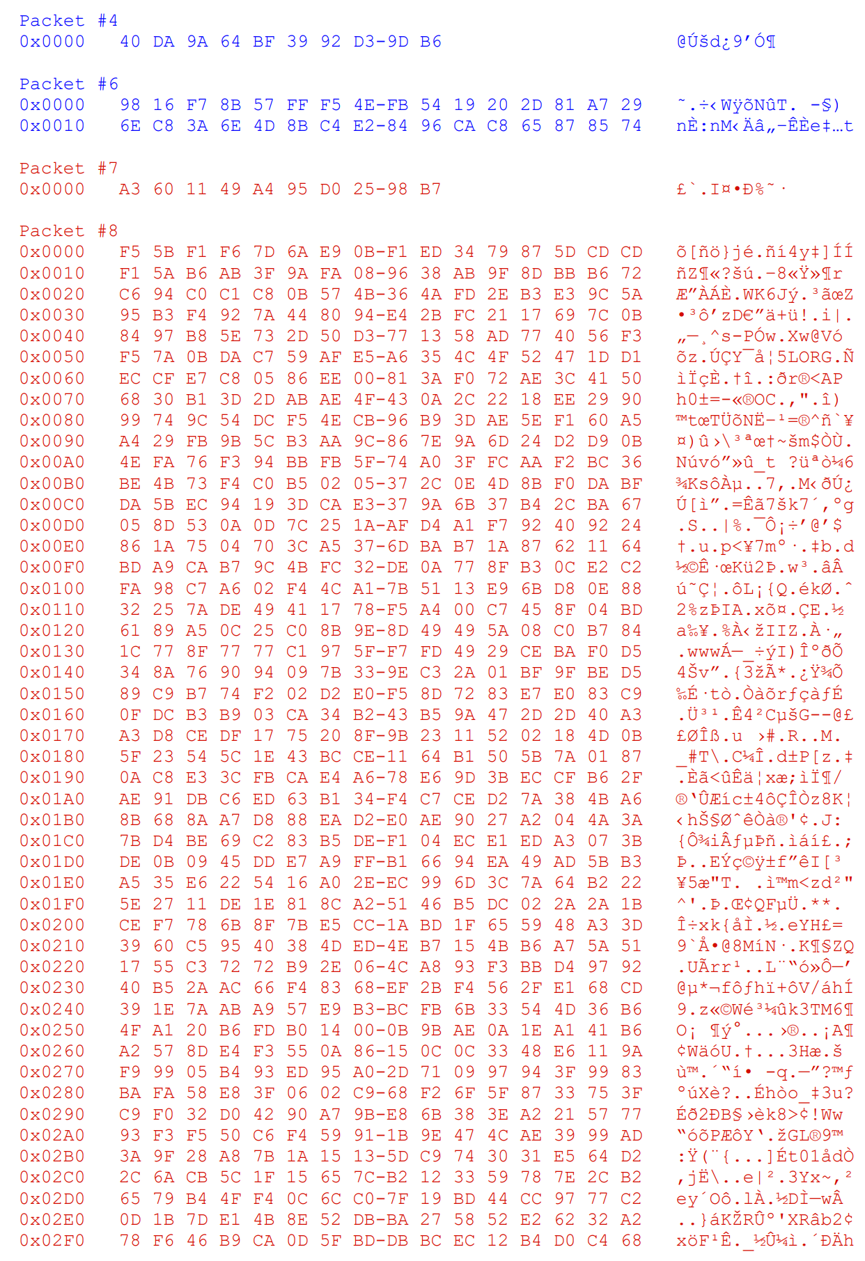 Figure 11. Network traffic capture example.