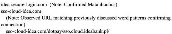 Cluster of domains displaying the following pattern: Usage of “Idea”