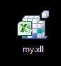 The XLL icon as it appears on a user's desktop. 