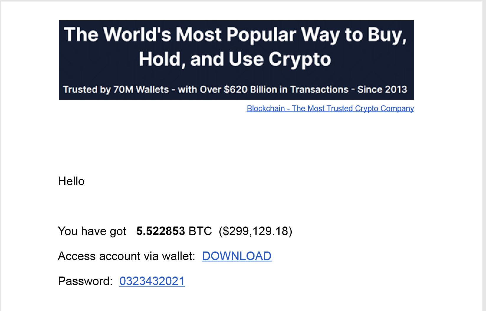 Contents of PDF documents used in Bitcoin-themed attacks.