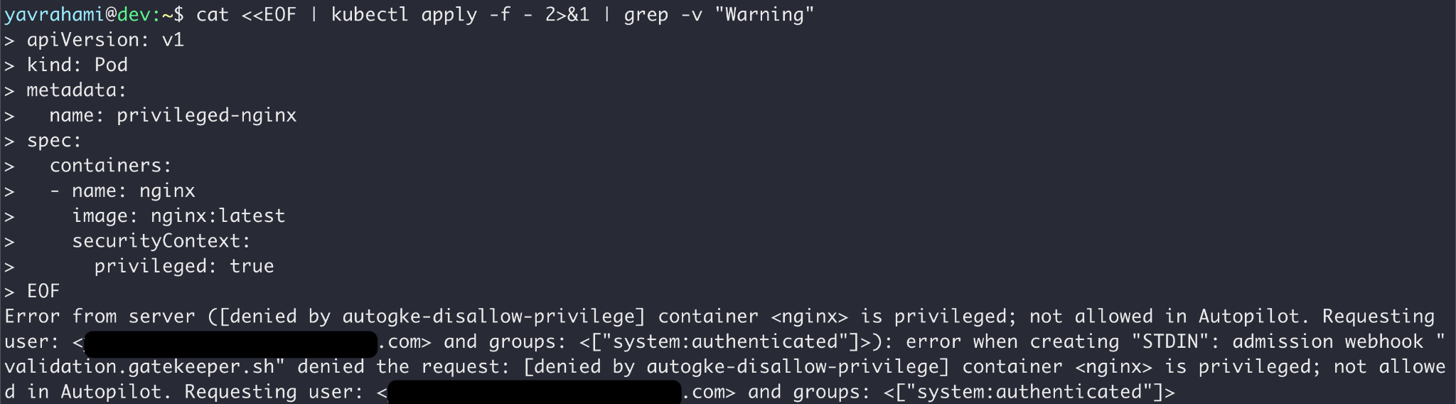 GKE Autopilot's built-in policy prevents users from accessing cluster components managed by Google and upholds secure Kubernetes best practices.