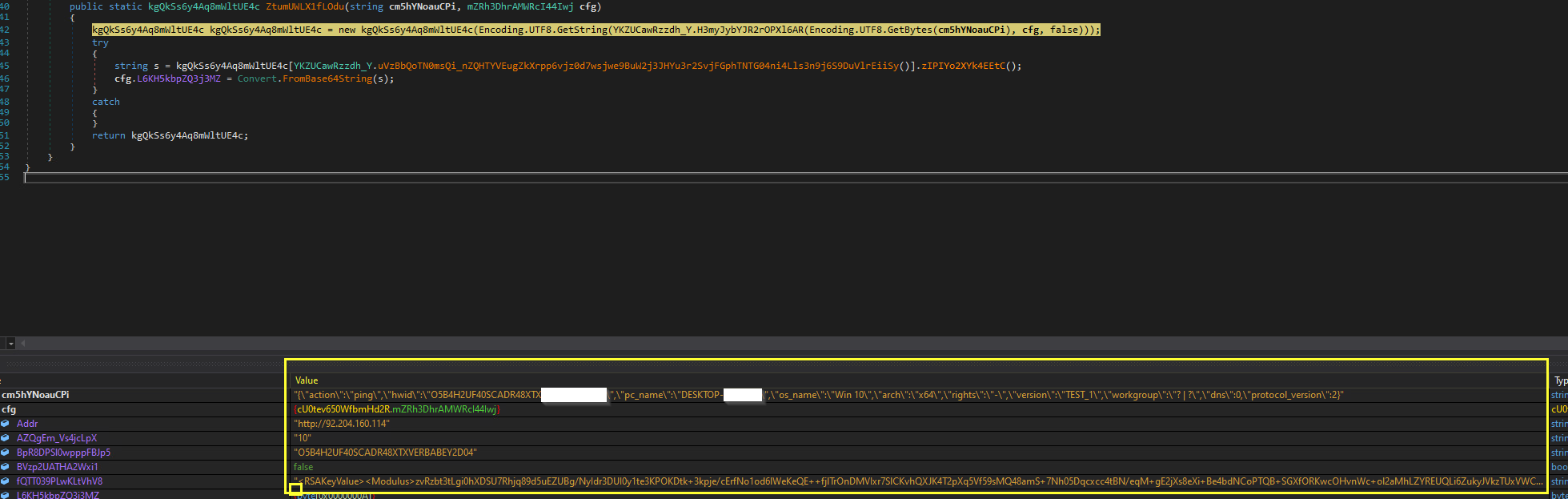 Figure 10. Exfiltrated data before encryption.