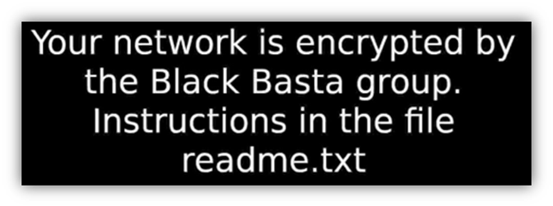 図2はBlack Bastaの壁紙で、「Your network is encrypted by the Black Basta group. Instructions in the file readme.txt」と書かれています。 