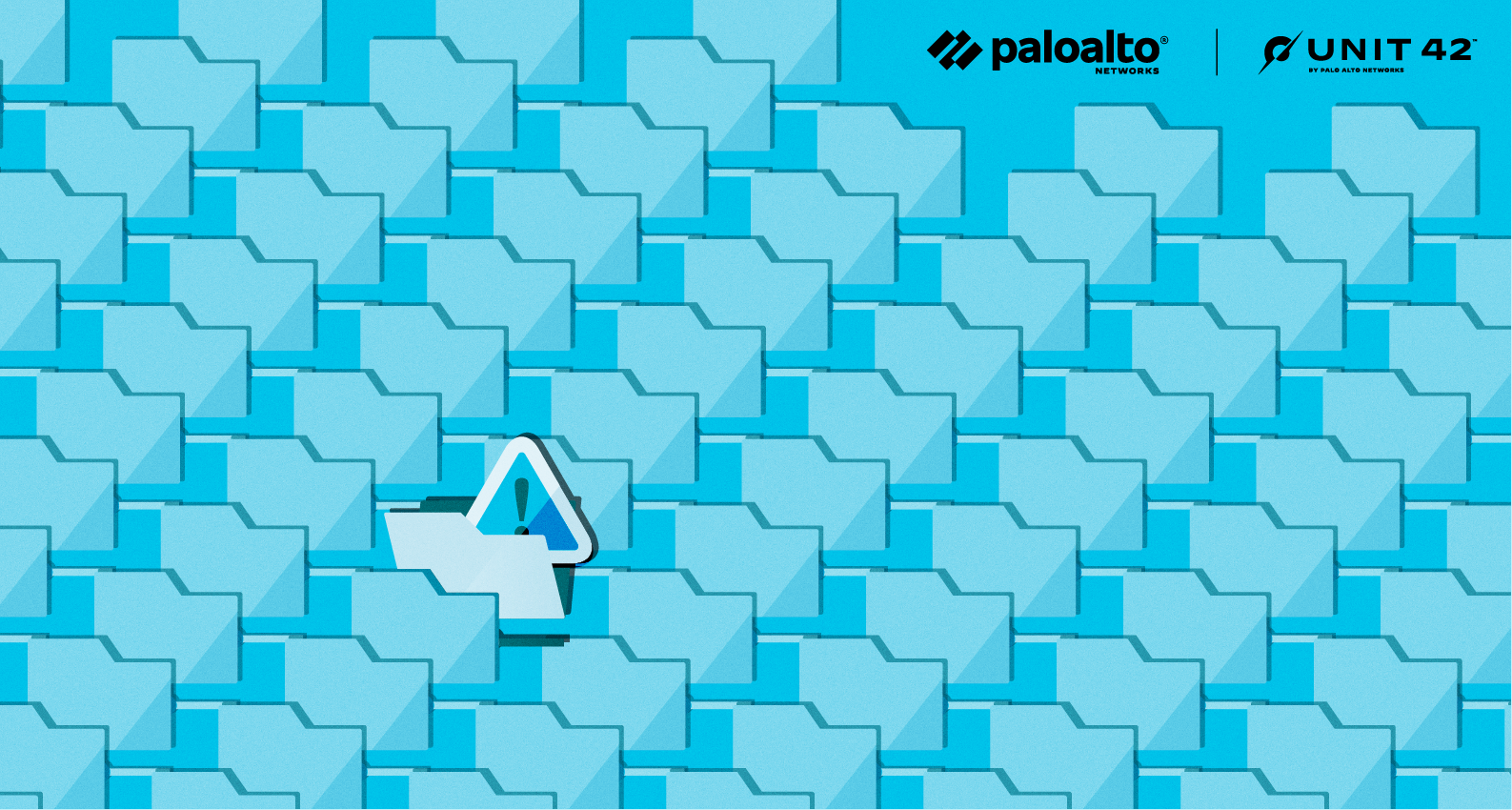 DNS security and issues such as domain shadowing are represented by the caution sign within a folder structure. Image includes Palo Alto Networks and Unit 42 logos.