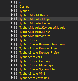 Module list for Typhon 1.2, to illustrate which have been added or removed between versions