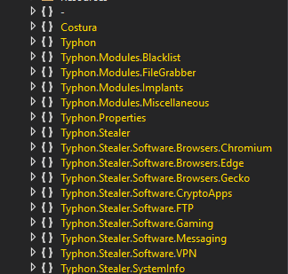 Module list for Typhon Reborn, to illustrate which have been added or removed between versions