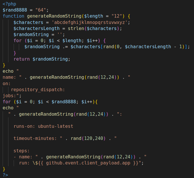 Image 10 is a screenshot of the PHP template for randomizing script attributes. It shows how the workflow was coded. 