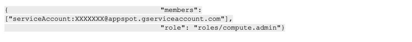 Image 3 is a screenshot of 3 lines of code where the threat actor adds an object into the IAM policy in order to add an admin role.