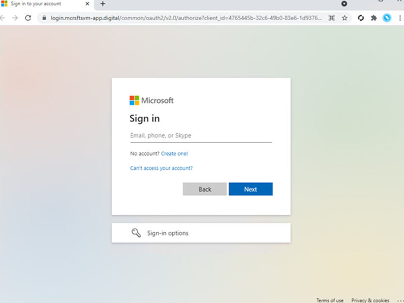 A imagem 5 é uma captura de tela de uma página de login da Microsoft relatada pela Microsoft em julho de 2022.