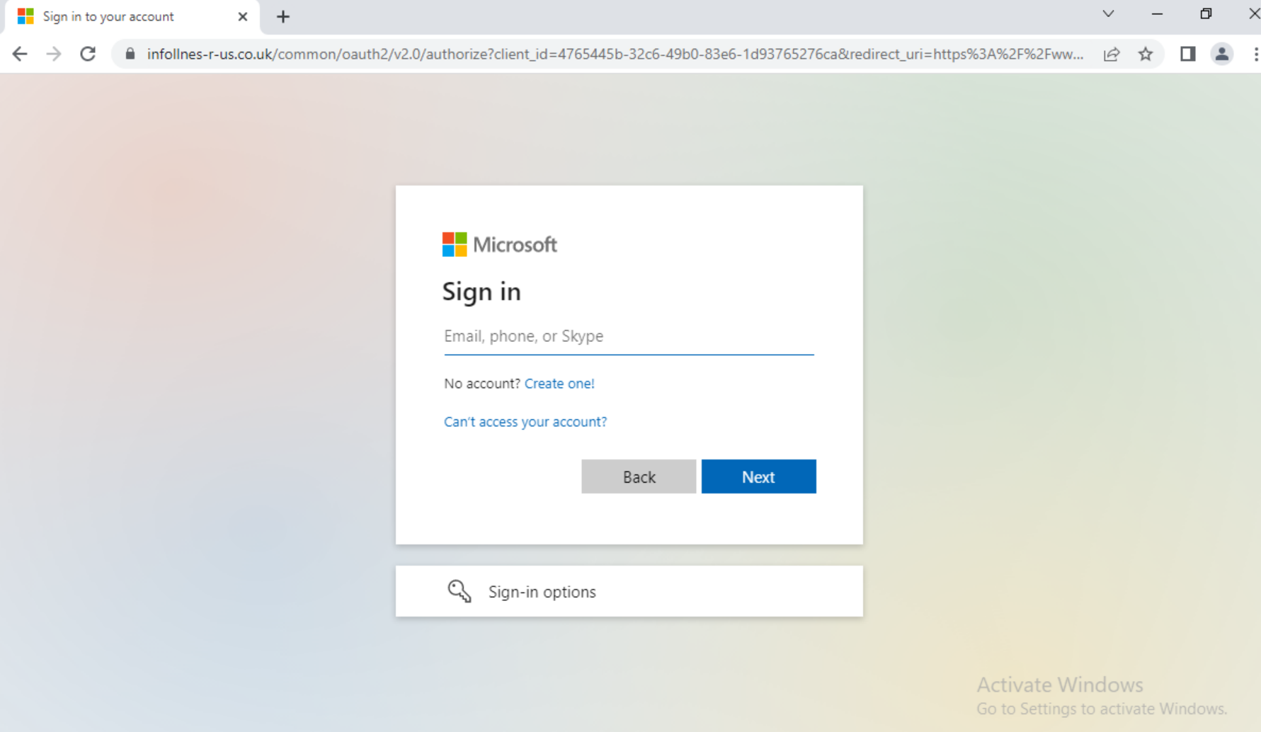 Image 8 is a screenshot of a phishing URL that targeted Microsoft. It shows the Microsoft login page. 