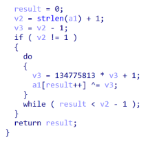 Image 1 is a screenshot of many lines of code showing the XOR unique decryption algorithm. 