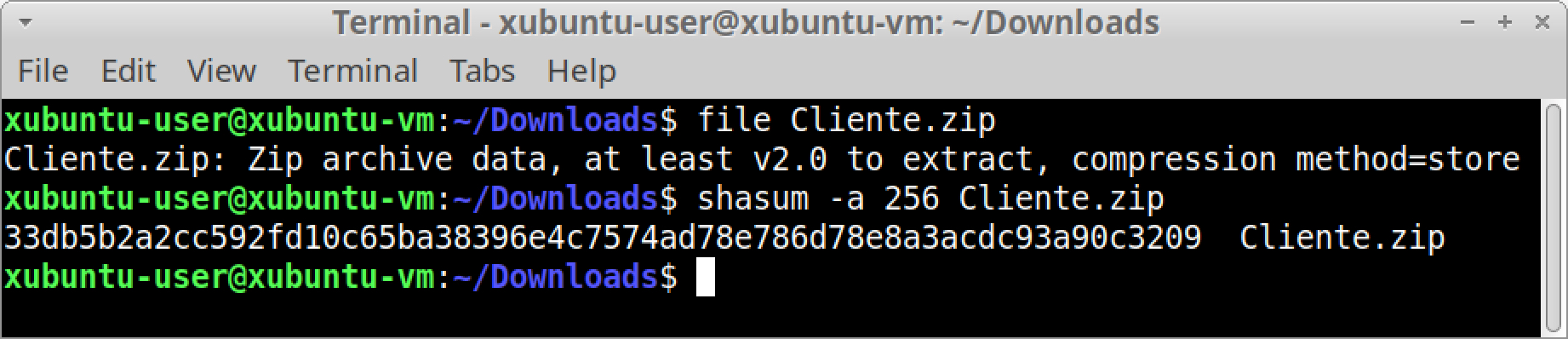 Image 6 is a screenshot of the Linux terminal showing the file type and SHA-256 hash. 