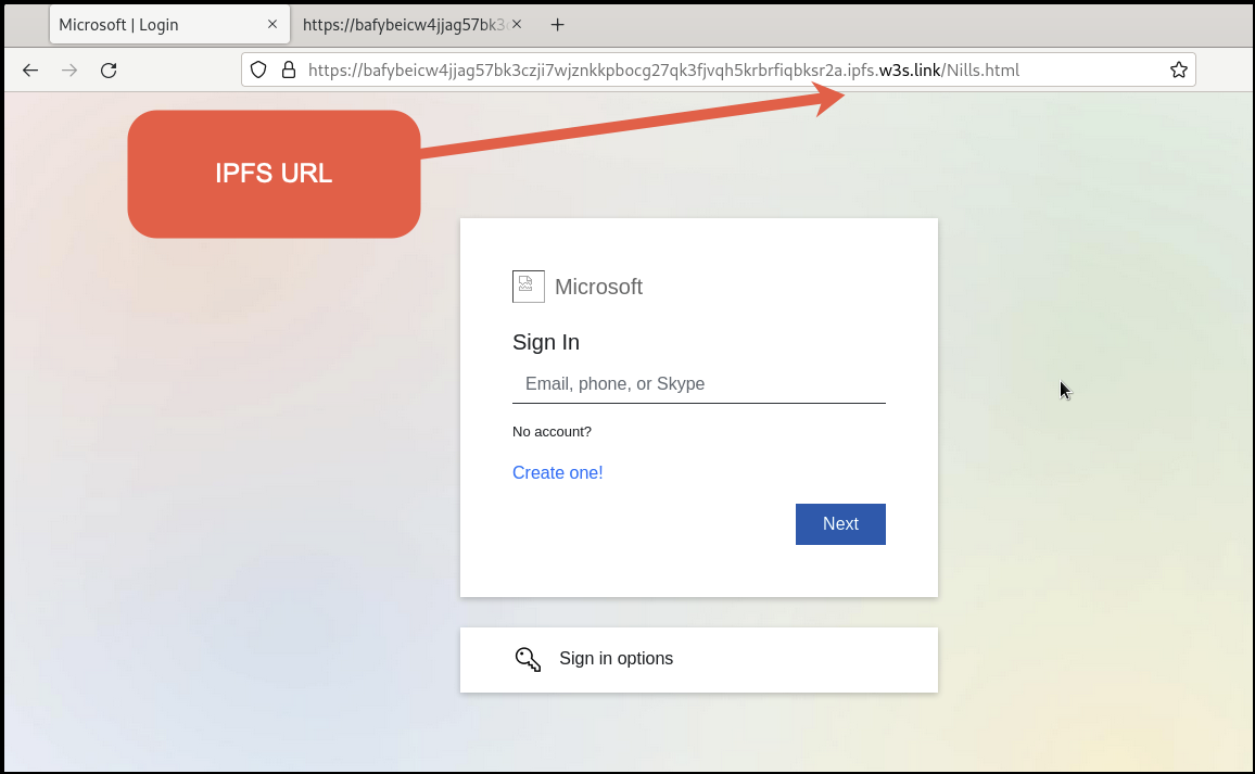 Image 11 is a screenshot of a phishing page that mimics a Microsoft login page. It shows what appears to be a regular Microsoft login form field, asking the user to sign in.