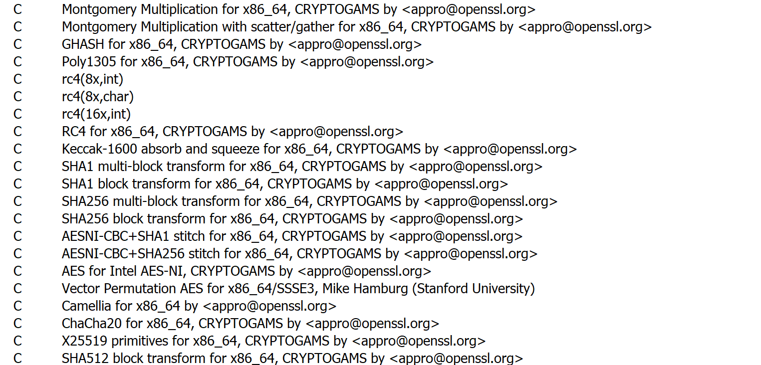 Figure 10 is a screenshot of the open SSL string was seen within the Linux ransomeware binary.