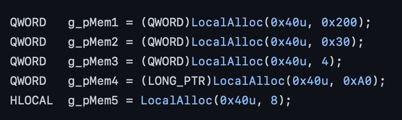 Image 37 is a screenshot of lines 355 through 385 of the POC. These are five memory allocations.