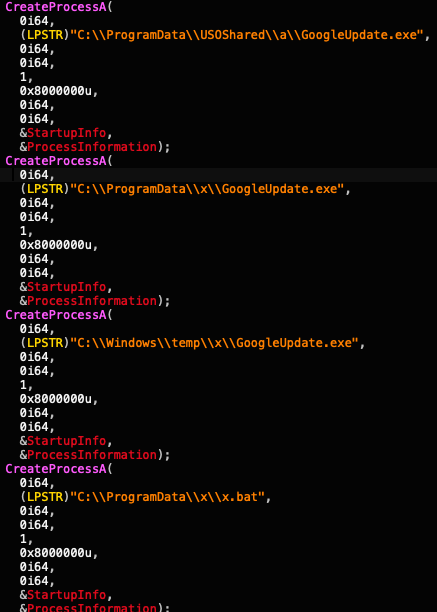 Image 4 is many lines of code — the hard-coded paths of the attacker’s tools. 