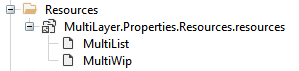 Image 16 is a screenshot of a file directory. In the Resources filder is the MultiLayer resources including MultiList and MultiWip.