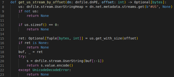 Image 9 is a screenshot of many lines of code. Here dnfile is getting a resource. 