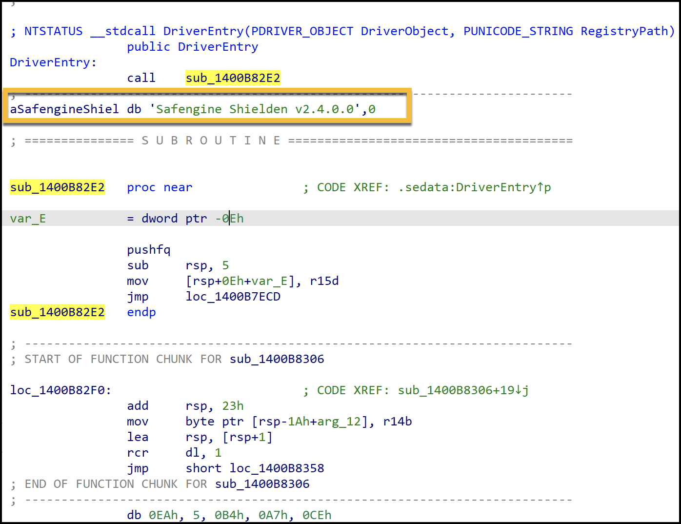 Image 11 is a screenshot of code. The driver is protected with Safengine Sheldon v2.0.0.