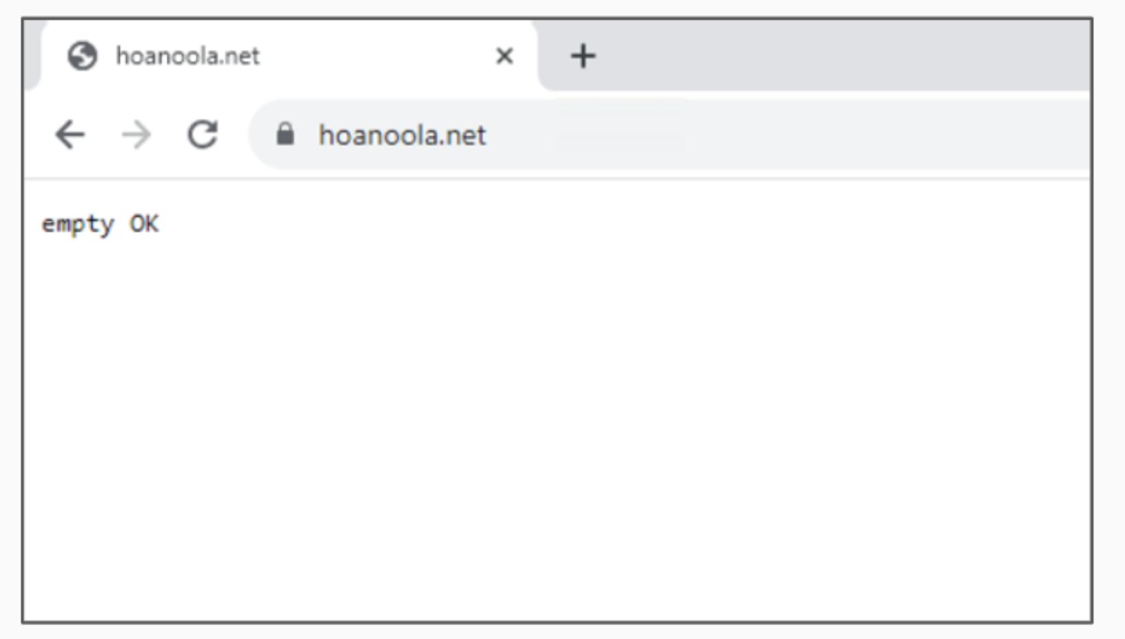 Image 4 is a screenshot of an empty web page. It says empty OK. The address is hoanoola[.]net.