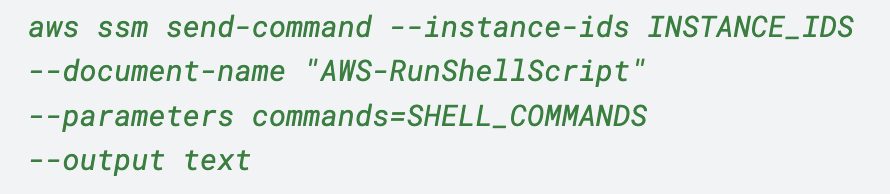 Image 13 is a screenshot of how compute instance commands are executed in Amazon Web Services. 